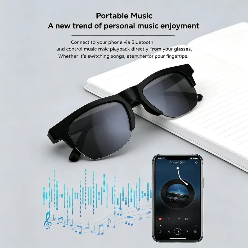 Smart Glasses Lens - OnePlus 8K スマートAIグラス：2400MPの翻訳機能、Bluetoothによる通話、録音機能、音楽再生機能、カード挿入機能、スマートサングラス。