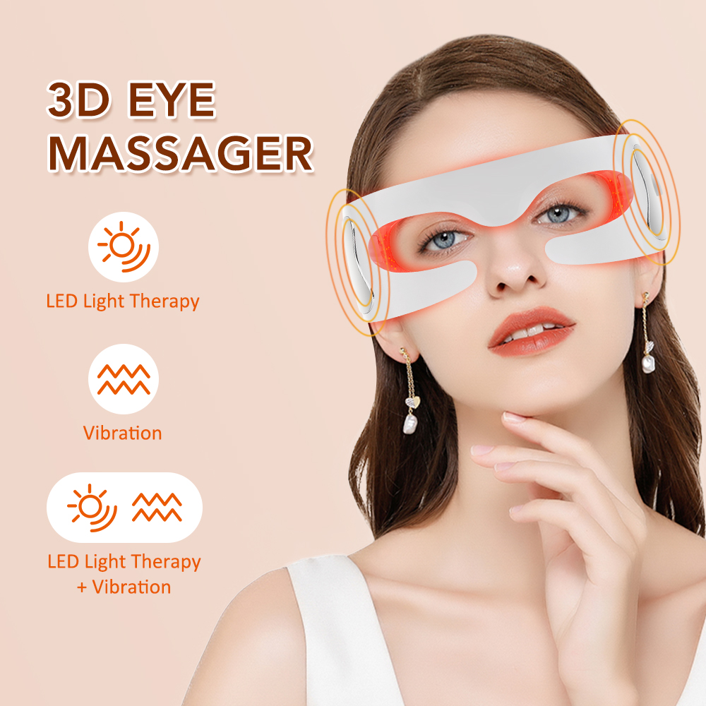 Light Therapy Glasses - 電気アイマッサージャー抗しわ老化アイケア美容ツールマッサージ充電式目の疲労軽減装置