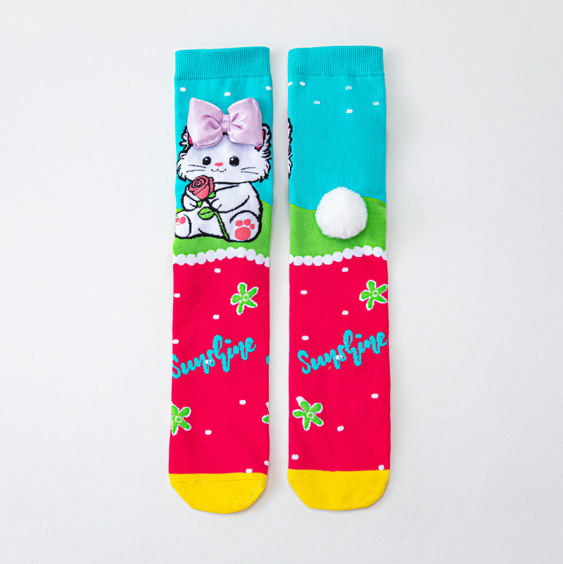 幼児用女の子用ニーハイソックス 滑り止め 3D漫画動物柄 伸 - Baby Sock Oximeter のレビューと価格