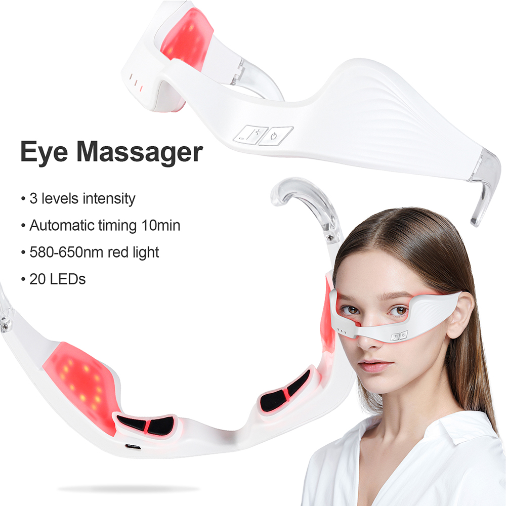 電気アイマッサージャー赤色光療法目の疲労を和らげる滑らかな目 - Light Therapy Glasses のレビューと価格