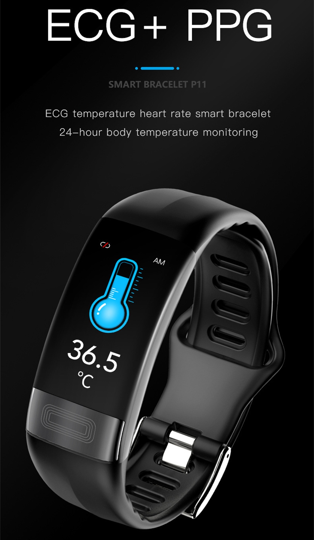 スポーツブレスレット健康ウォッチ ECG 心拍数 血中酸素  - Fall Detection Watch のレビューと価格